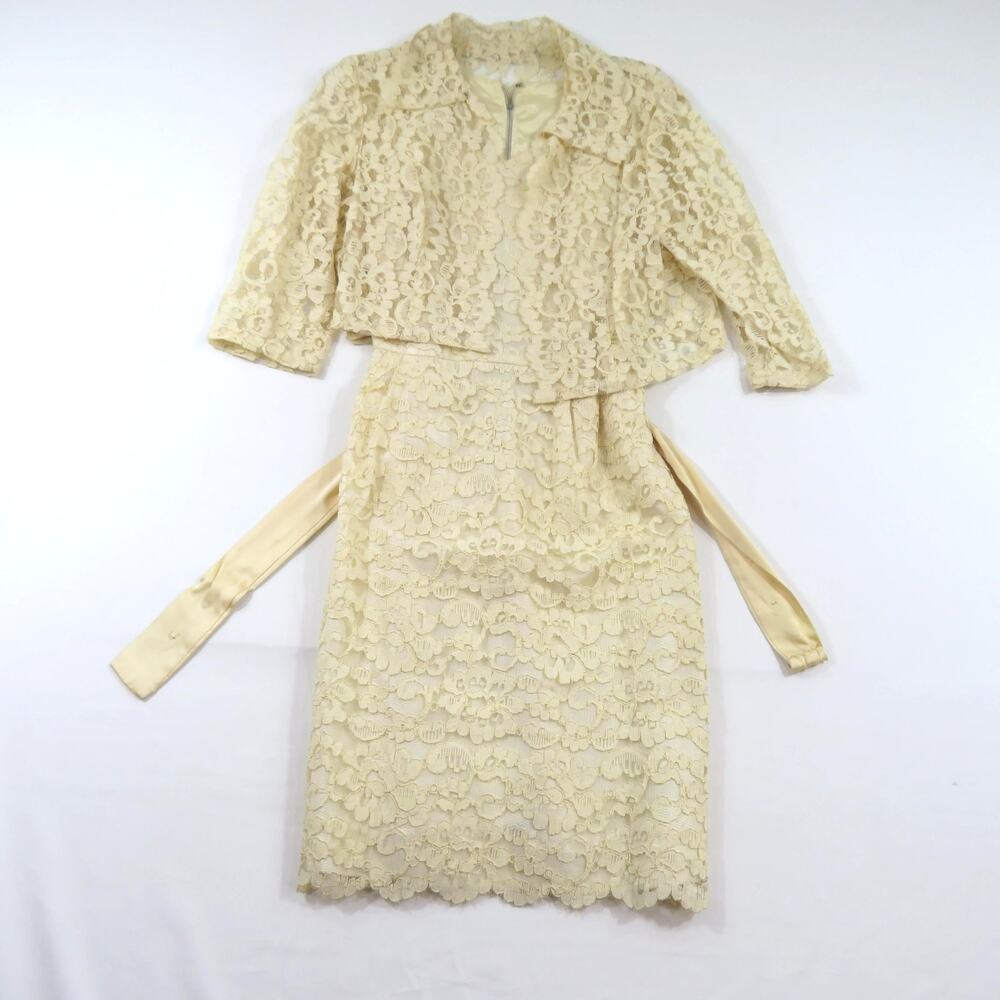 Lace Evening Dress and Jacket Set Sz 16.5 White Wedding Dress